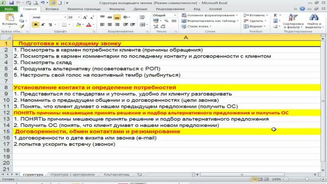 4.Структура исходящего звонка